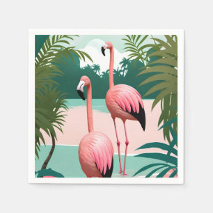 Tropical Flamingo Paradise Serviette
