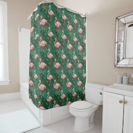Tropical Flamingo Pattern Duschvorhang