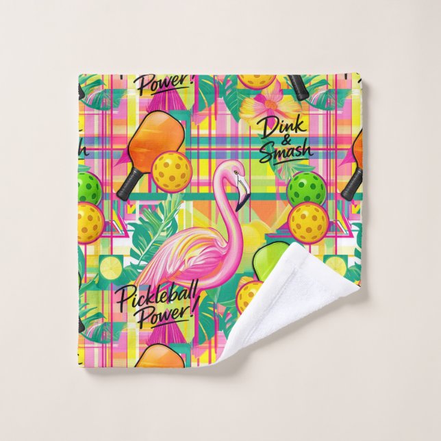 Tropical Flamingo Pickleball  Waschlappen (Waschlappen)