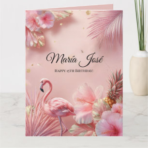 Tropical Flamingo Quinceañera, Brauch Karte