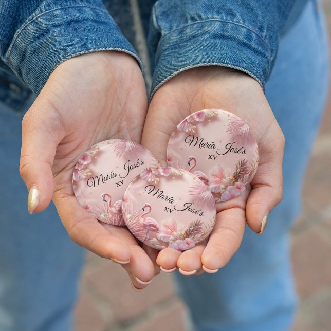 Tropical Flamingo Quinceañera, custom Flaschenöffner (Von Creator hochgeladen)