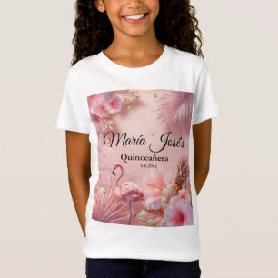 Tropical Flamingo Quinceañera, individuell T-Shirt