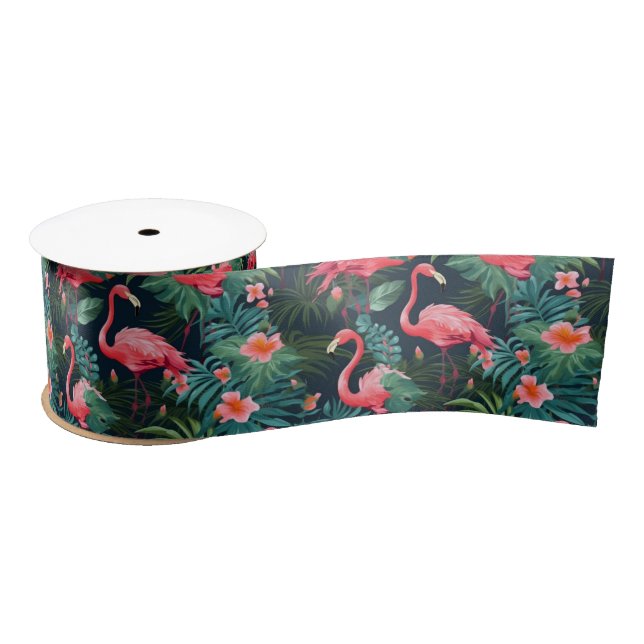 Tropical Flamingo Satinband (Spule)