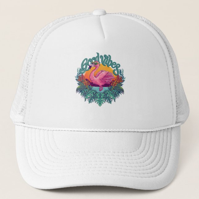 Tropical Flamingo Truckerkappe (Vorderseite)