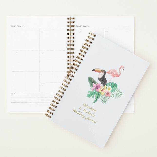 Tropical Flamingo Wedding Brautparty Keepake Planer (Anzeige)
