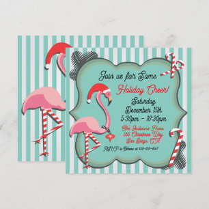 Tropical Flamingo Weihnachtsfeier Party Einladung