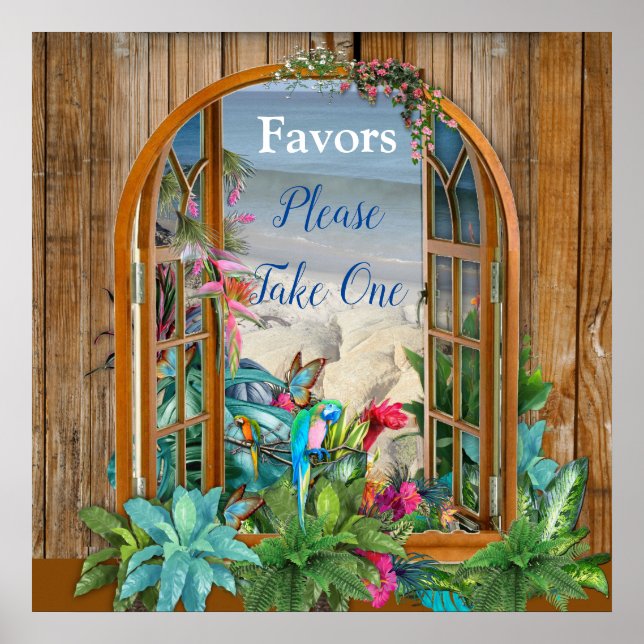 Tropical Flora Paradise Beach Landschaft Poster (Vorne)