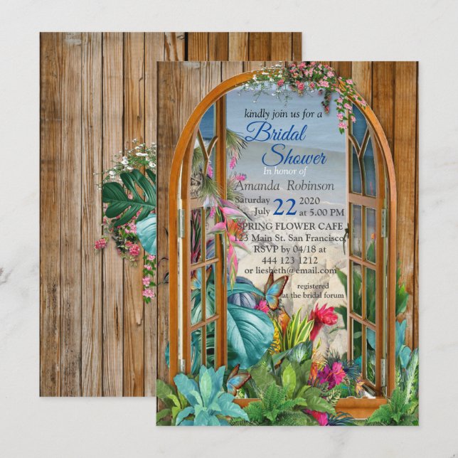 Tropical Flora Paradise Einladung (Vorne/Hinten)