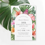 Tropical Floral 30. Geburtstag Party und Luau Einladung<br><div class="desc">Ein wunderschön üppiges tropisches 30. Geburtstag Party-Design mit farbenfrohen Aquarelltönen, die Blüten des Hibiskus, Ingwer-Blume und eine Vielfalt an tropischen Blättern umgeben ein stilvolles Gewölbe. Das Aussehen ist lebendig und lebendig und Set den Ton für Ihre Feier im Aloha-Stil. Ein trendiger Gewölberahmen rund um Ihren Text fügt eine zeitgemäße Touch...</div>