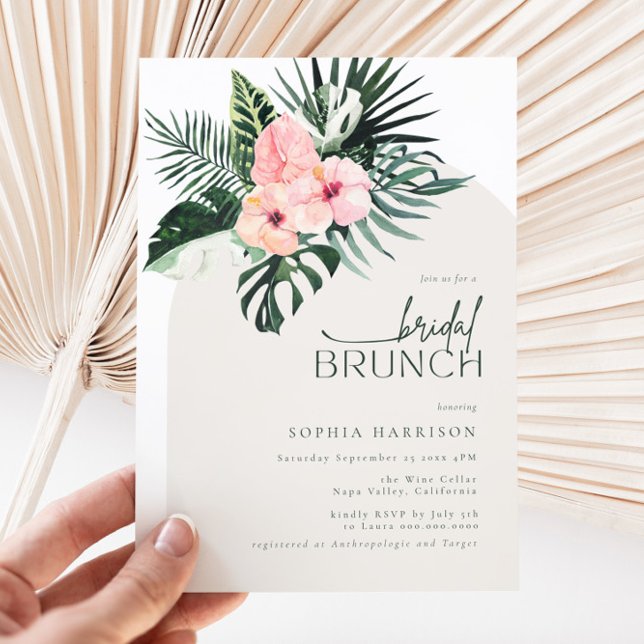 Tropical Floral Arch Bridal Brunch Einladung (Von Creator hochgeladen)