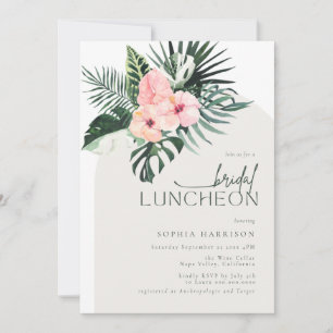 Tropical Floral Arch Bridal Luncheon Einladung