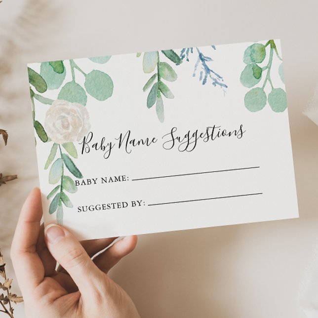 Tropical Floral Baby Name Suggestions Card (Von Creator hochgeladen)