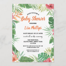 Tropical Floral Baby Showdusche Aloha Einladendes  Einladung