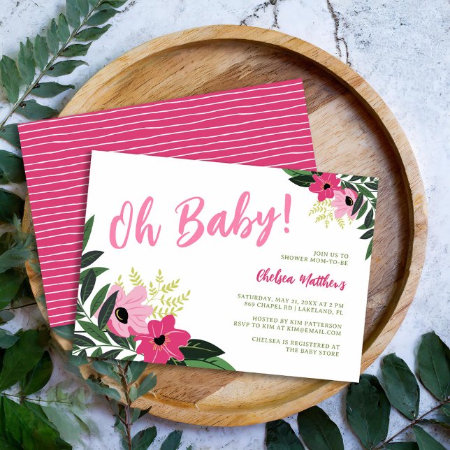 Tropical Floral Baby Shower Einladung (Von Creator hochgeladen)