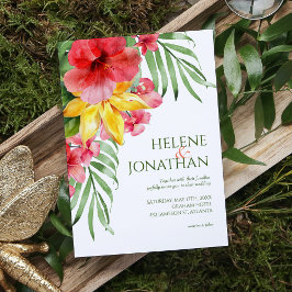 Tropical Floral Beach farbenfrohe Hochzeit in Urla Einladung