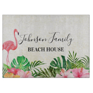 Tropical Floral Beach House Cutting Board Schneidebrett