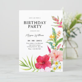 Tropical floral birthday einladung