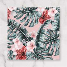 Tropical Floral Blätter Hibiskus Floral Blume Geschenkanhänger