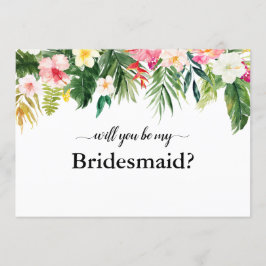 Tropical Floral Blätter werden Sie meine Bridesmai Einladung