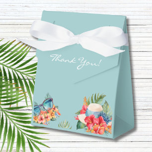 Tropical Floral Blue Beach Brautparty Geschenkschachtel