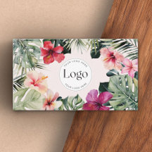 Tropical Floral Botanical Logo QR Code