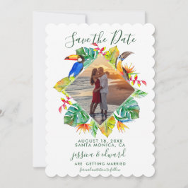 Tropical Floral Diamond Wreath Hawaii Foto Save The Date
