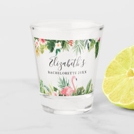 Tropical Floral Flamingo Junggeselinnen-Abschied Schnapsglas