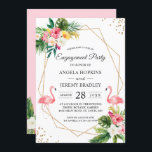 Tropical Floral Flamingo Summer Engagement Party Einladung<br><div class="desc">Tropisches Flamingo Sommer Engagement Party Einladung. (1) Für weitere Anpassungen klicken Sie bitte auf den Link "Weiter anpassen" und verwenden Sie unser Designwerkzeug, um diese Vorlage zu ändern. (Die Hintergrundfarbe ist veränderbar und alle Elemente sind einstellbar / abnehmbar.) (2) Wenn Sie Hilfe oder passende Elemente benötigen, kontaktieren Sie mich bitte....</div>