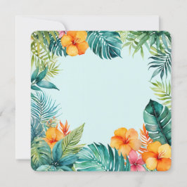 Tropical Floral Frame Colorful Summer Border Einladung