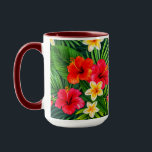 Tropical Floral Gift Tasse<br><div class="desc">Lassen Sie sich von dieser atemberaubenden Tasse mit tropischen Blumen verzaubern! Diese Keramik Tasse mit ihrem lebhaften Hibiskus, der Plumeria und den üppigen grünen Blätter eignet sich hervorragend, um Ihrem Kaffee oder Tee eine Touch Paradies hinzuzufügen. Ein nachdenkliches Geschenk zum Geburtstag, Muttertag, Jubiläum oder jeden besondere Anlass. Ideal für Naturliebhaber,...</div>