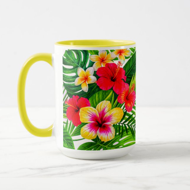Tropical Floral Gift Tasse (Links)