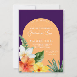 Tropical Floral Graduation Party Einladung