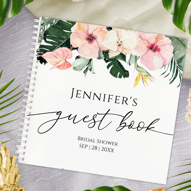 Tropical Floral Guest Book Brautparty Notizbuch (Von Creator hochgeladen)