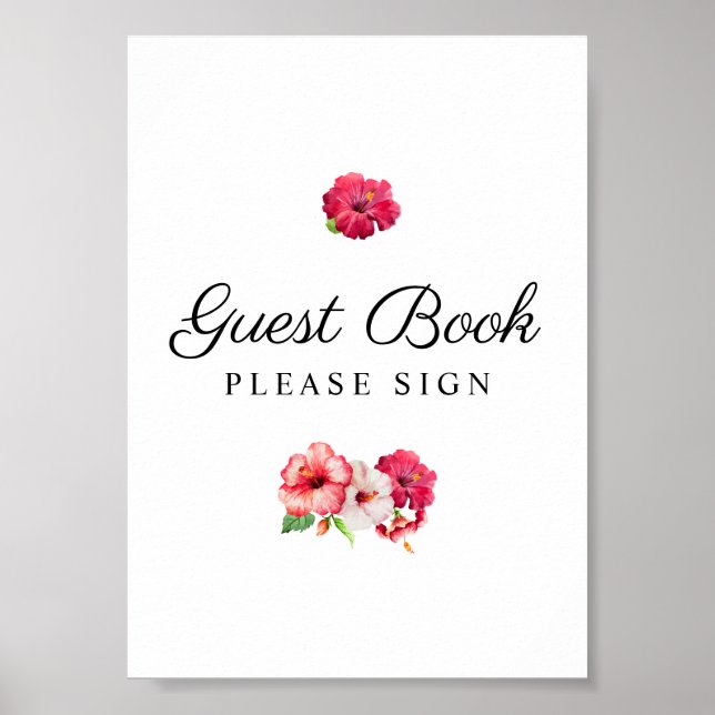 Tropical Floral Guest Book Sign Poster (Vorne)