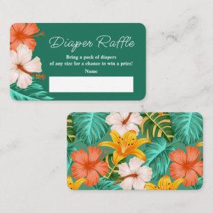 Tropical Floral Hawaiian Aloha Baby Diaper Raffel Begleitkarte