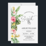 Tropical Floral Hawaiian Luau Sweet 16 Geburtstag Einladung<br><div class="desc">Tropical Floral Hawaiian Luau Sweet 16 Geburtstag Einladung Sweet 16 Geburtstag Einladung Einladung Sweet 16 Geburtstag Einladung mit einer farbenfrohen tropischen Blumenarrangements und modernen kalligraphischen Bild Position,  die entfernt ist. Die 16 luauer oder hawaiianische Geburtstagseinladung eignet sich ideal für eine Sommerparty zum 16. Geburtstag.</div>