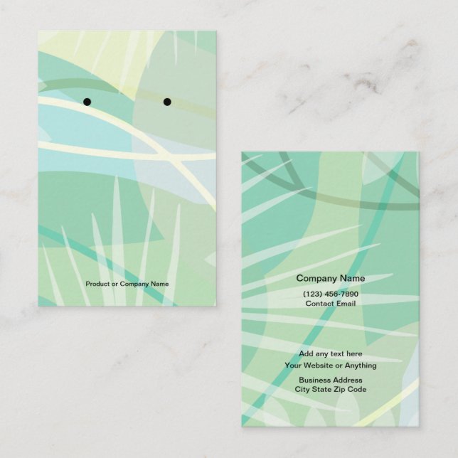 Tropical Floral Juwelier Display Cards Visitenkarte (Vorne/Hinten)