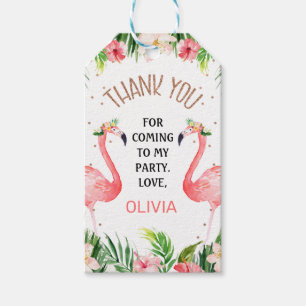 Tropical Floral Let's Flamingle Flamingo Birthday Geschenkanhänger