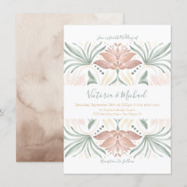 Tropical Floral Mexican Fliesen Hochzeit Einladung