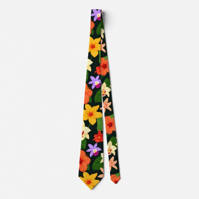 Tropical Floral Neck Tie Krawatte (Vorderseite)