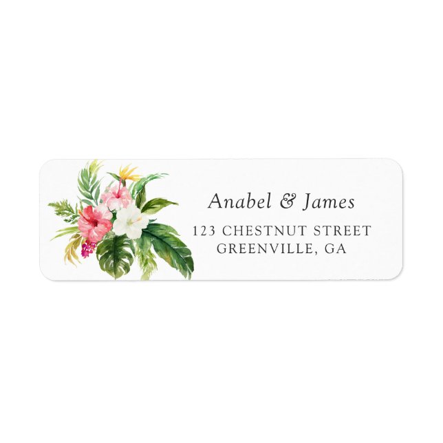 Tropical Floral Palm Banana Blätter Hochzeit Adres (Vorne)