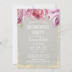 Tropical Floral Palm Tree Gold Glitzer Rente Einladung