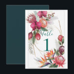 Tropical Floral Paradise Botanical Gold Wedding  Einladung<br><div class="desc">Table Numbers. look for matching items in my store.</div>