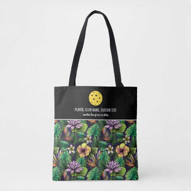 Tropical Floral Print Custom Pickleball Paddel Tasche (Vorderseite)
