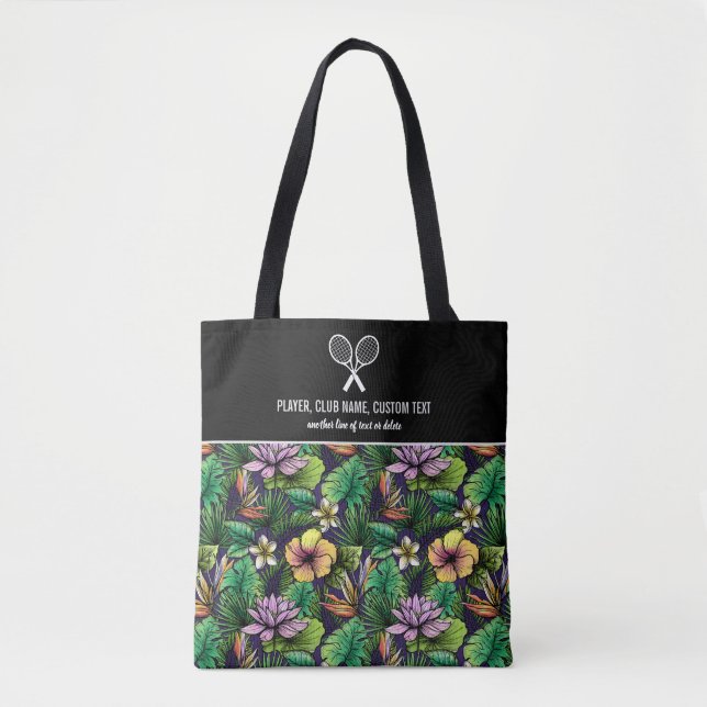 Tropical Floral Print Custom Tennis Racket Tasche (Vorderseite)