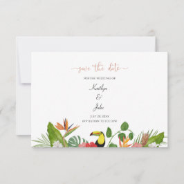 Tropical Floral Save the Date Card Dankeskarte