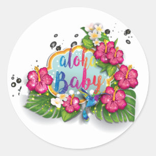 Tropical Floral Summer Aloha Bébé autocollant