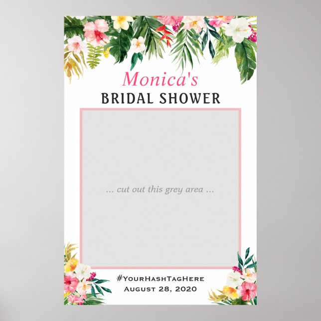 Tropical Floral Summer Brautparty Foto Prop Poster (Vorne)