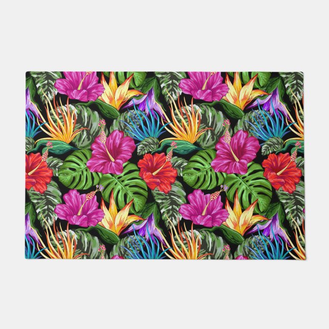 Tropical Floral Summer Movie Muster Fußmatte (Vorderseite)