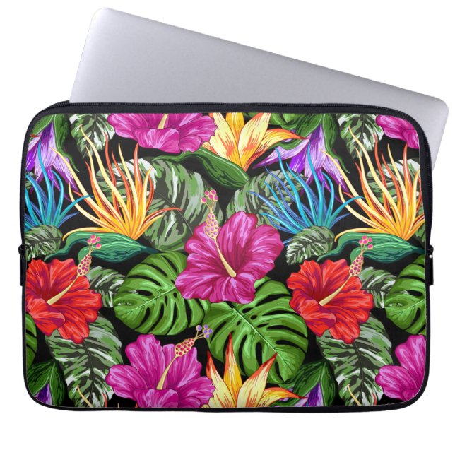 Tropical Floral Summer Movie Muster Laptopschutzhülle (Vorderseite)